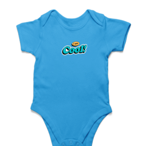 Orchid Blue Baby Romper – 100% Pure Cotton, “I Am Cool!” Print, Unisex Bodysuit for 0-12 Months